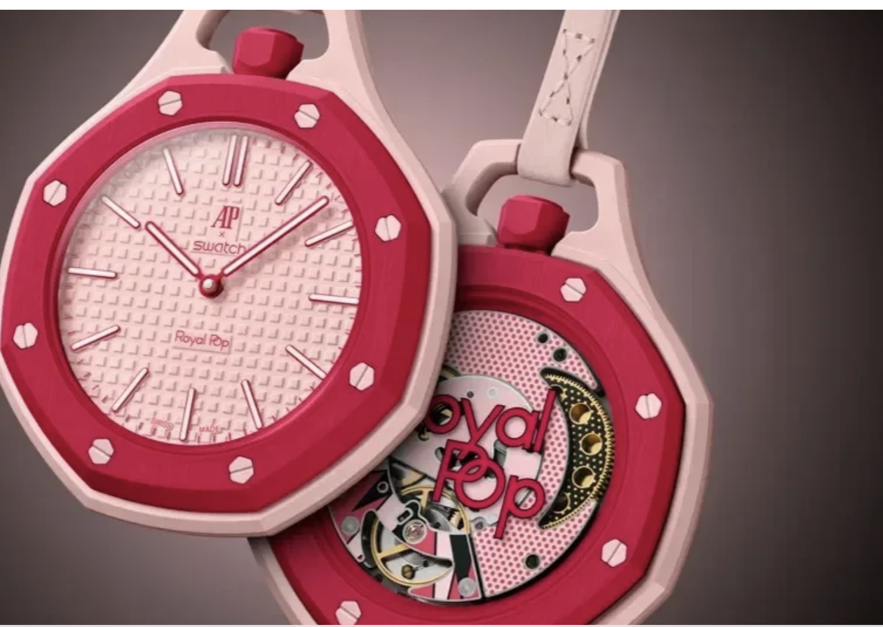 Royal Pop Strawberry Pop pocket watch