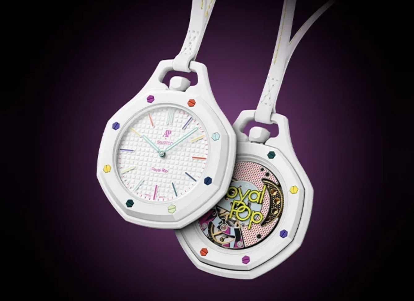 Royal Pop Rainbow White pocket watch